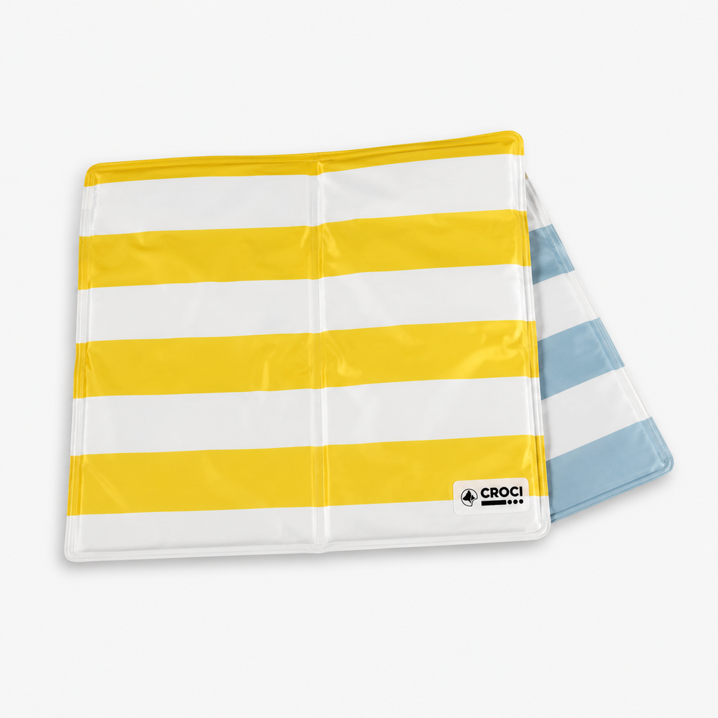 Croci Cooling Mat Striped Reversible Blue / Yellow / White