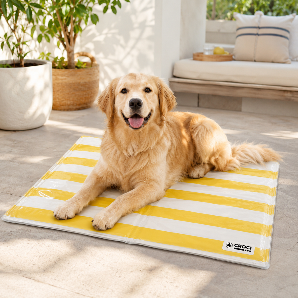 Croci Cooling Mat Striped Reversible Blue / Yellow / White