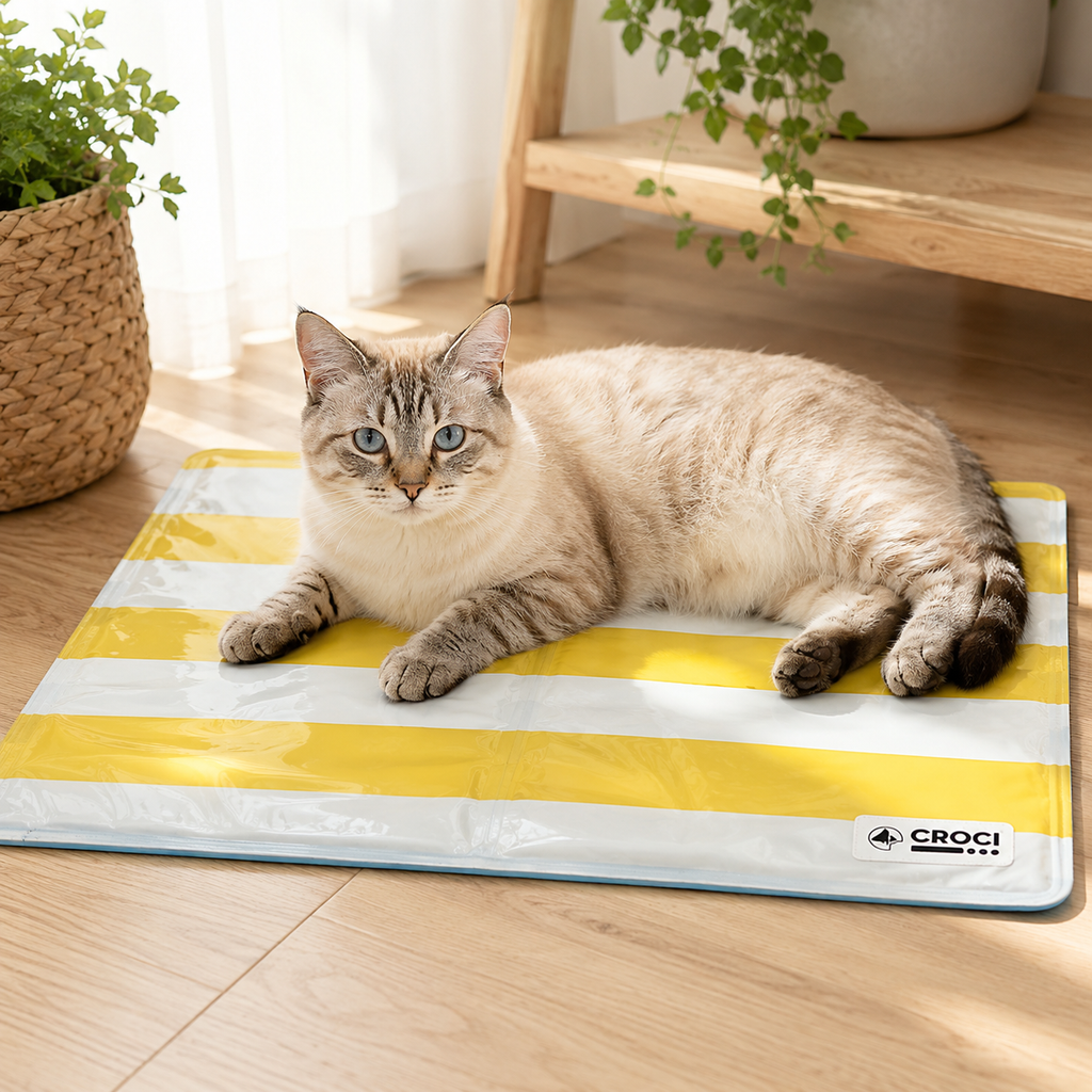Croci Cooling Mat Striped Reversible Blue / Yellow / White