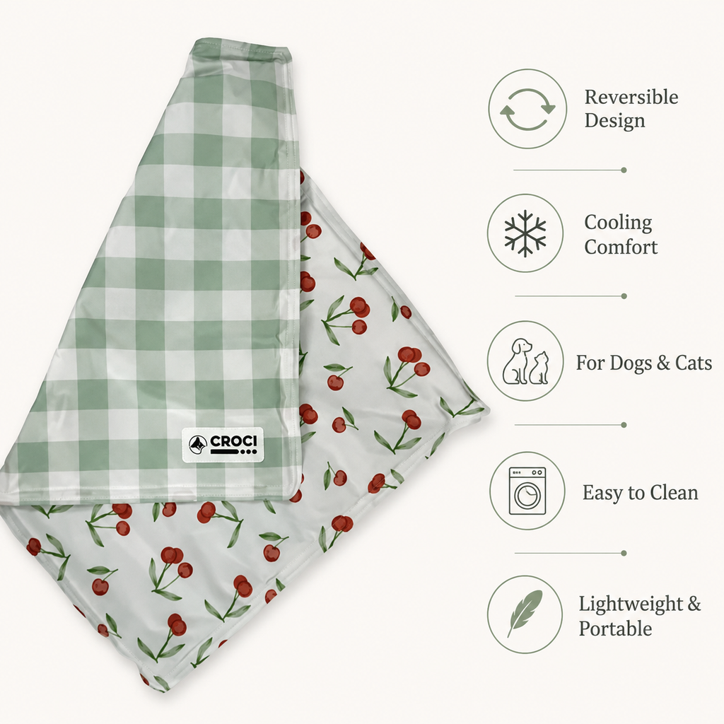 Croci Cooling Mat Reversible Cherry Print / Checked